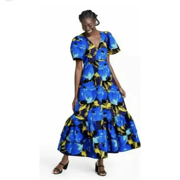 Christopher John Rogers Multi floral Maxi dress with pockets - Picture 1 of 6